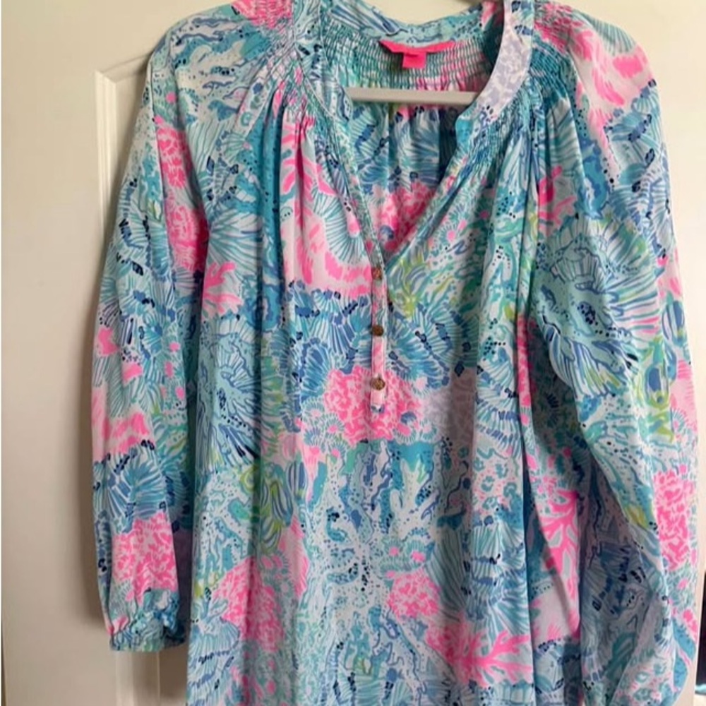 Lilly Pulitzer Pink and Blue Blouse